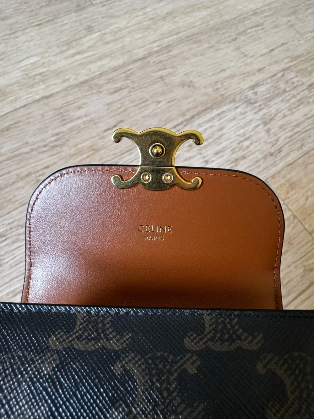 CELINE SMALL FLAP WALLET TRIOMPHE IN TRIOMPHE CANVAS
